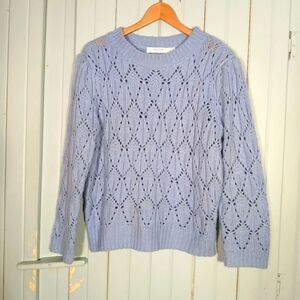 ASTR THE LABEL Light Blue Pointelle Sweater